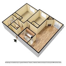 2 Bed 1 Bath A308 floor plan